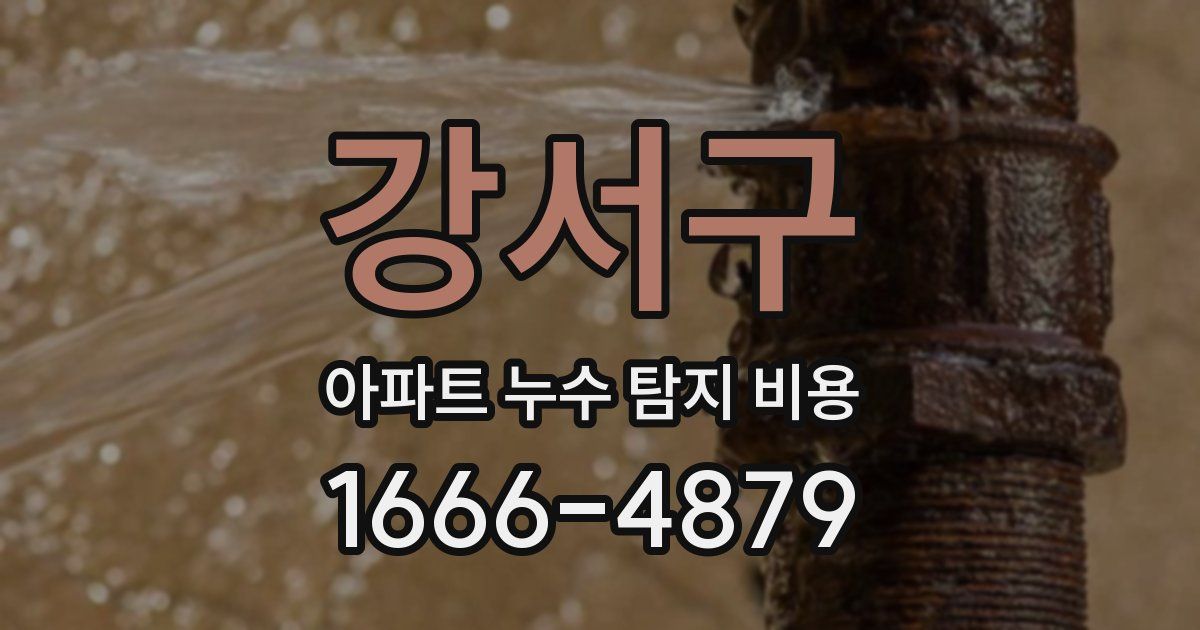 강서구 아파트 누수 탐지 비용