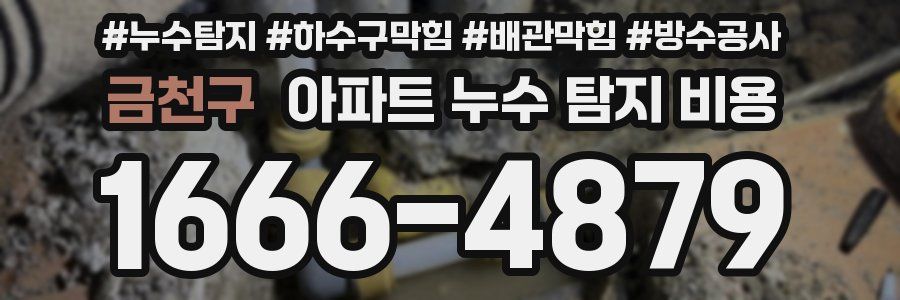금천구 아파트 누수 탐지 비용