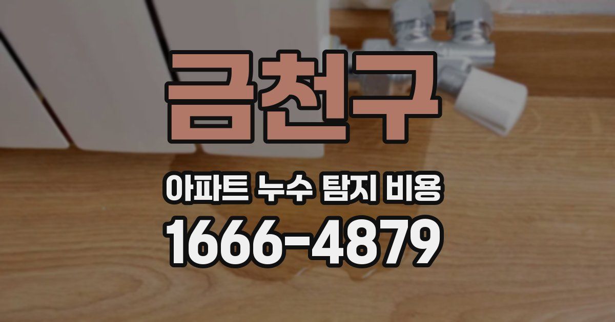 금천구 아파트 누수 탐지 비용