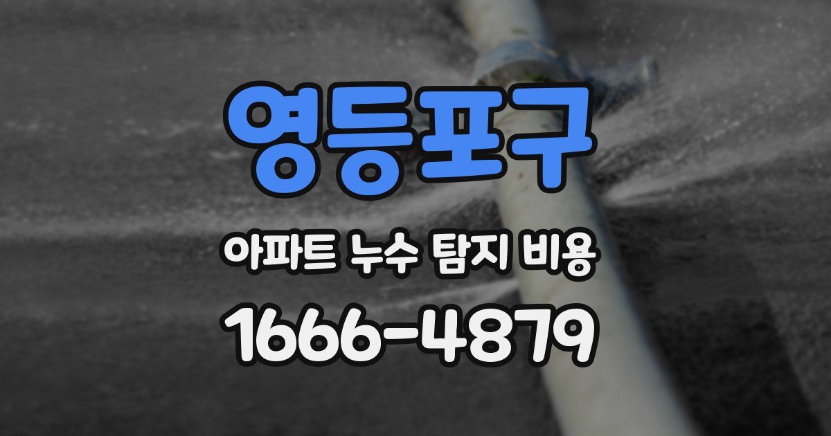영등포구 아파트 누수 탐지 비용