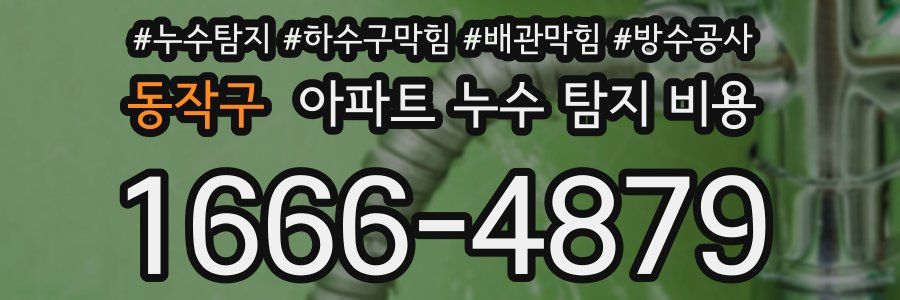 동작구 아파트 누수 탐지 비용
