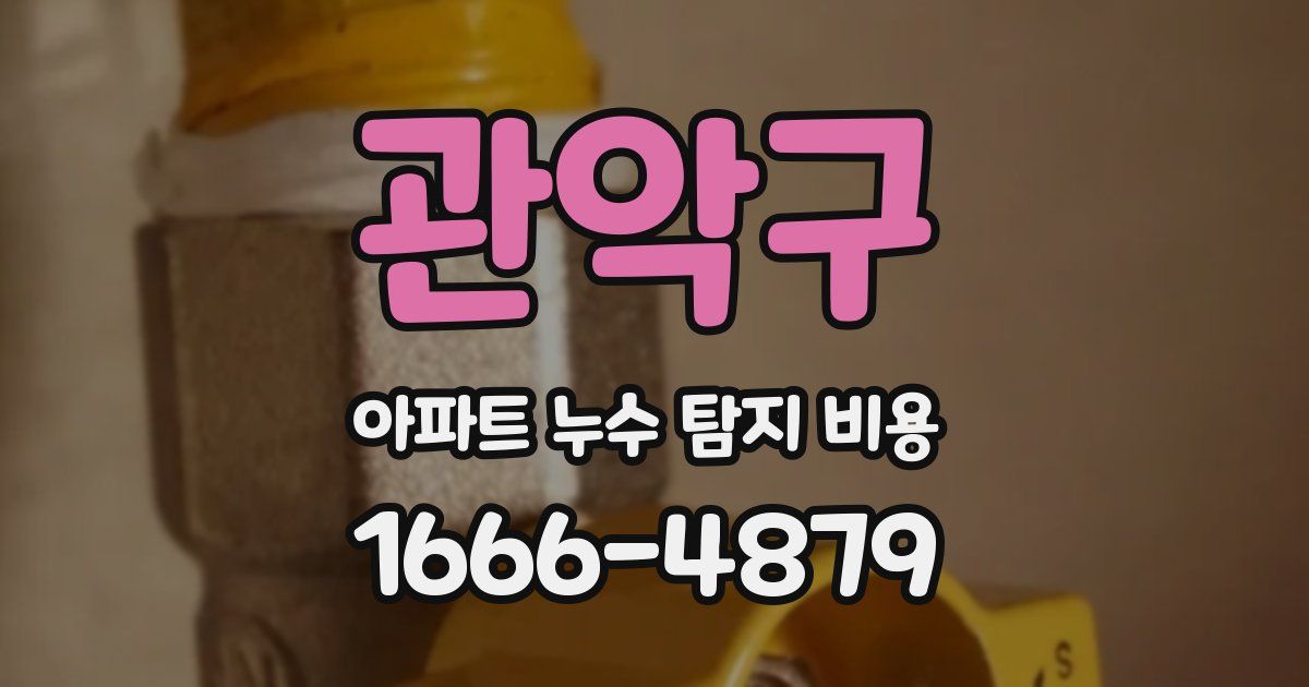 관악구 아파트 누수 탐지 비용