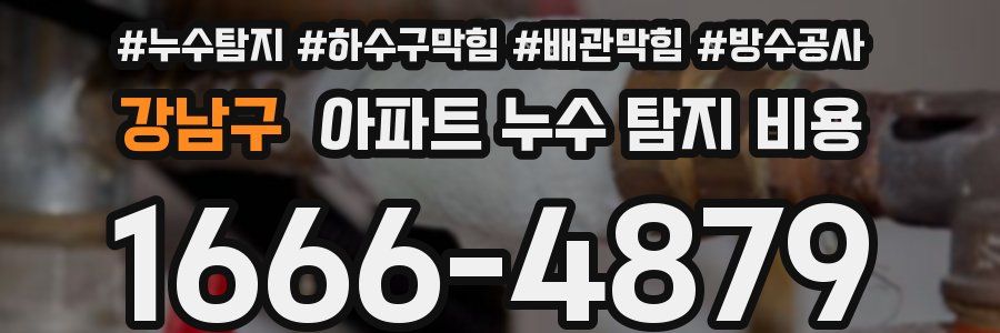 강남구 아파트 누수 탐지 비용