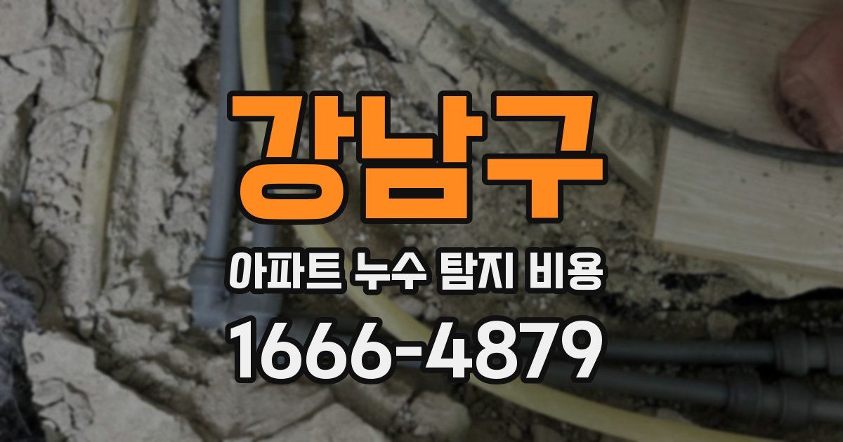강남구 아파트 누수 탐지 비용