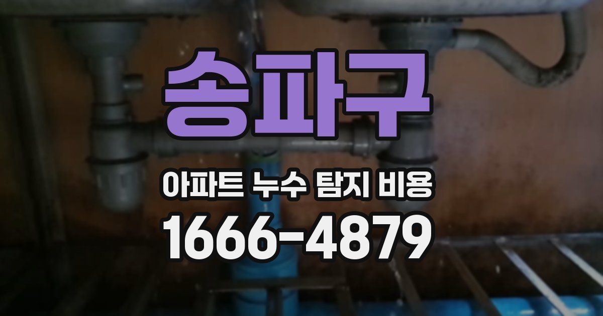 송파구 아파트 누수 탐지 비용