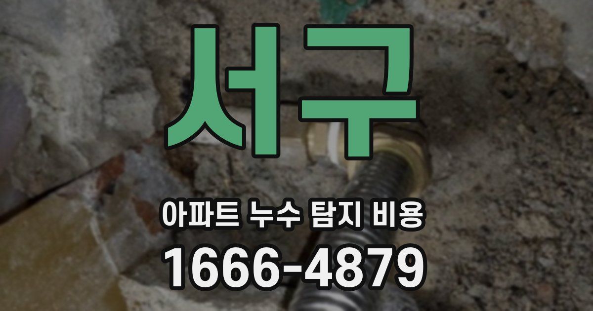 서구 아파트 누수 탐지 비용