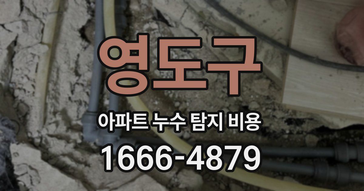 영도구 아파트 누수 탐지 비용