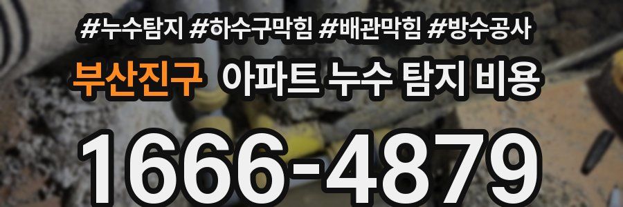 부산진구 아파트 누수 탐지 비용