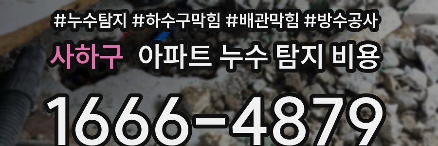 사하구 아파트 누수 탐지 비용