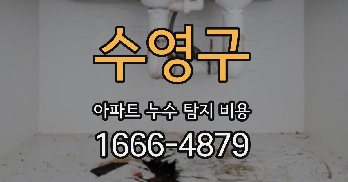 수영구 아파트 누수 탐지 비용