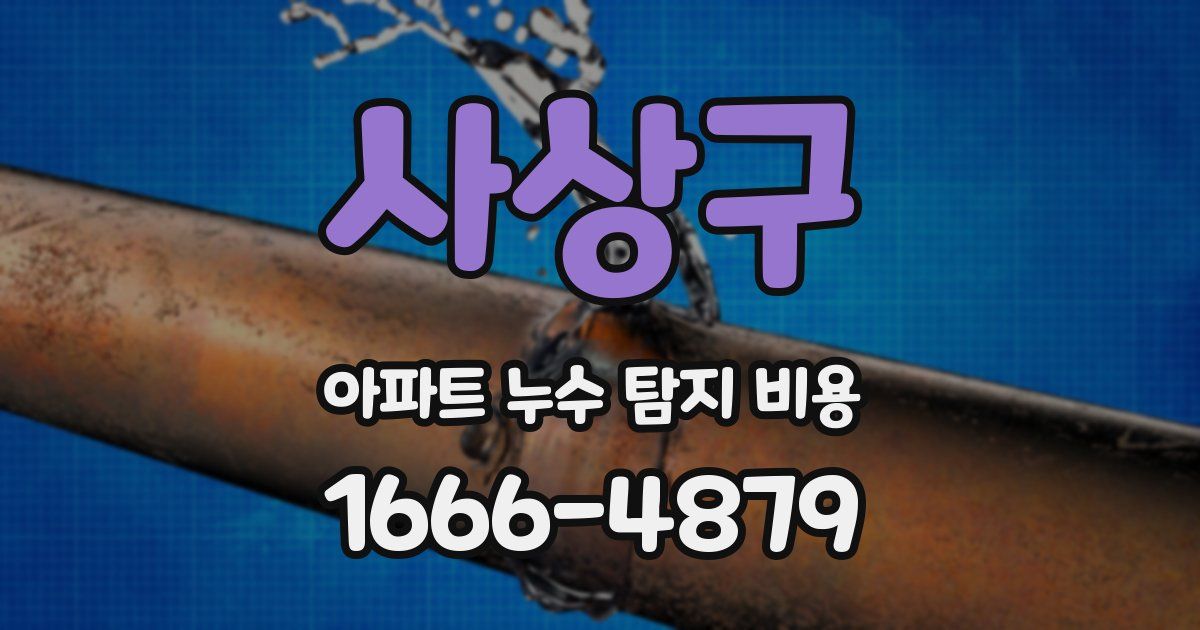 사상구 아파트 누수 탐지 비용