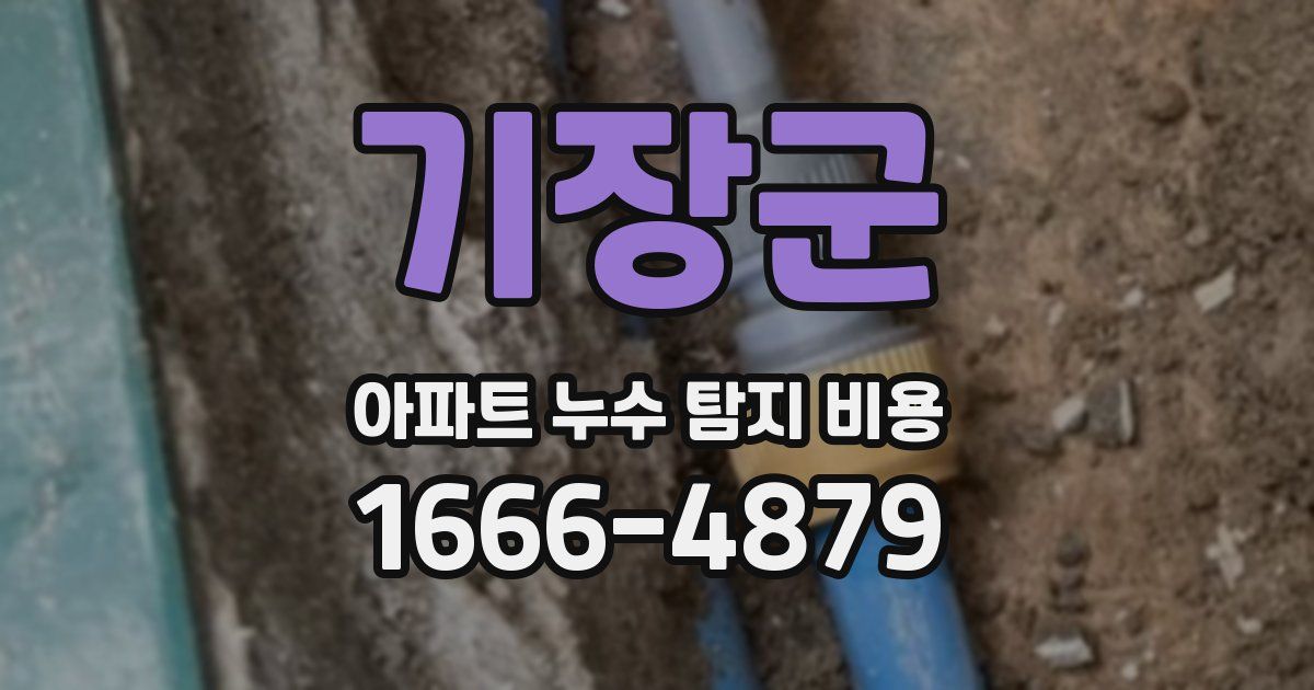 기장군 아파트 누수 탐지 비용