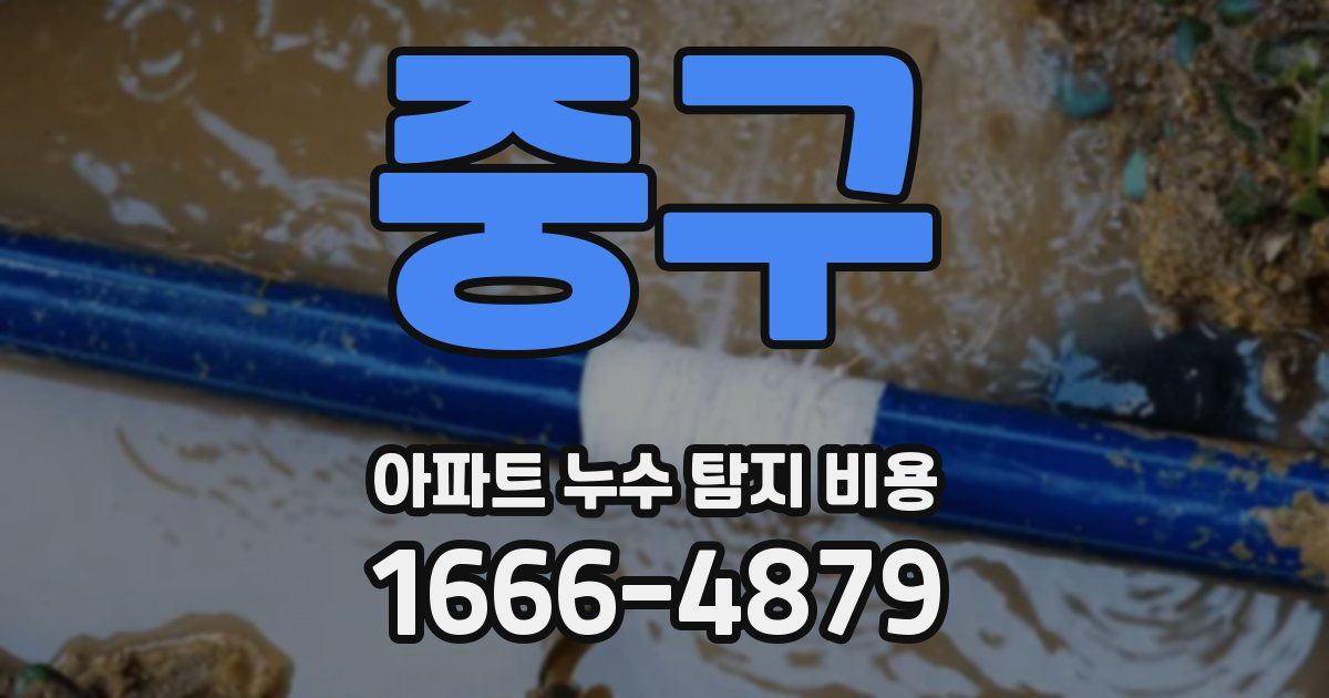 중구 아파트 누수 탐지 비용