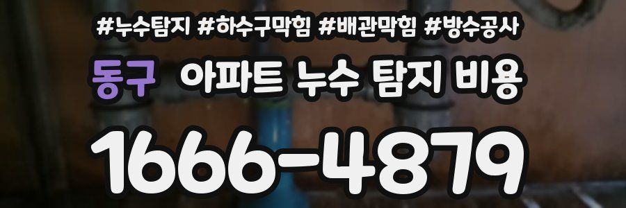 동구 아파트 누수 탐지 비용
