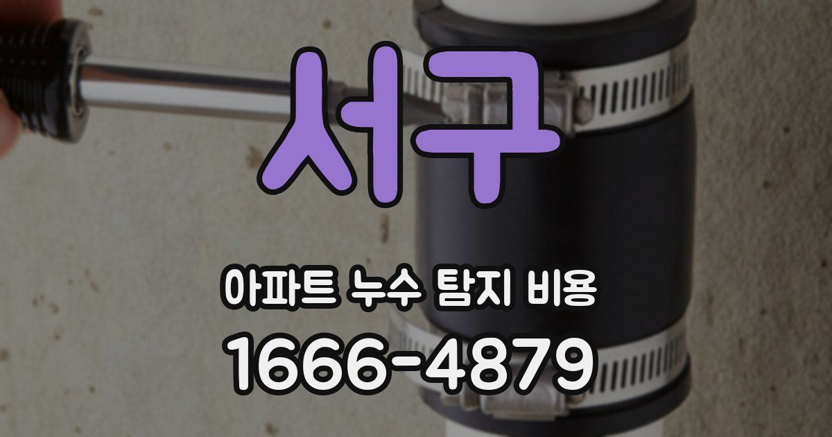 서구 아파트 누수 탐지 비용