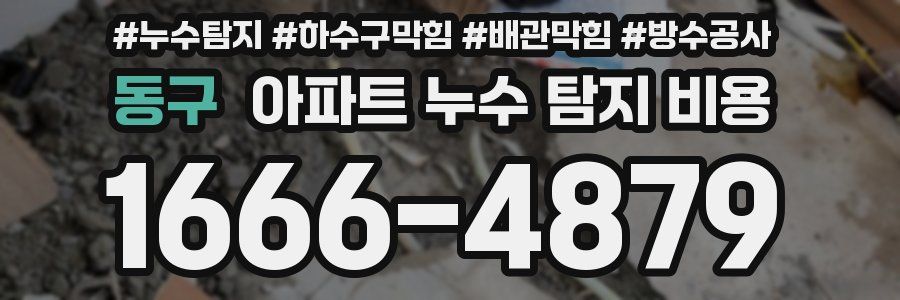동구 아파트 누수 탐지 비용