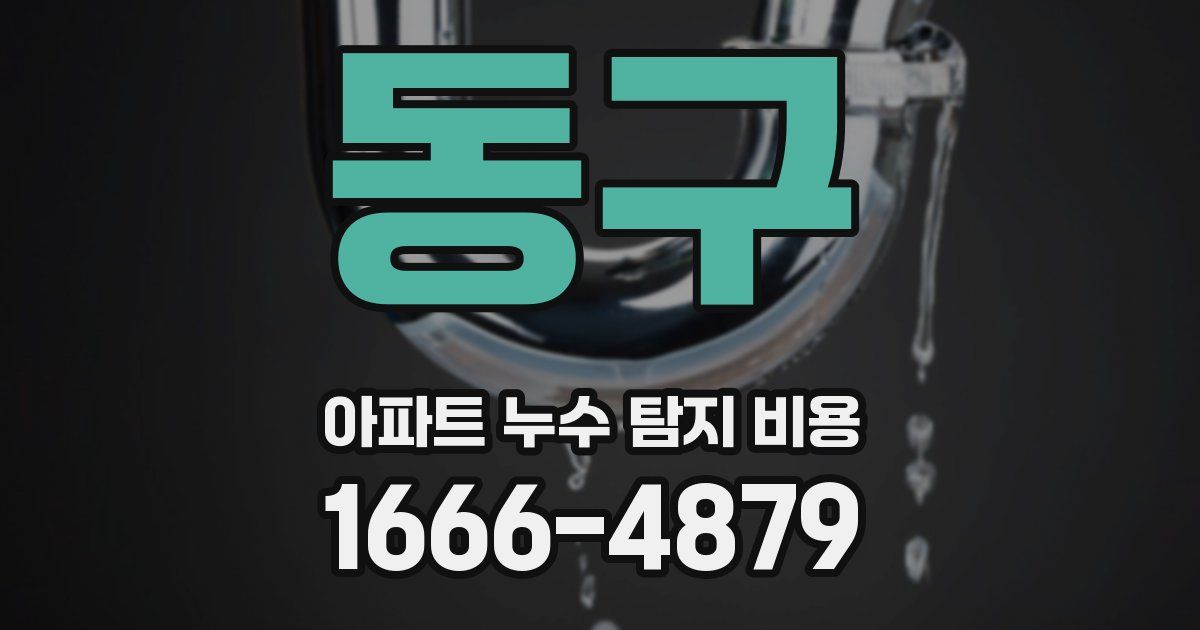 동구 아파트 누수 탐지 비용
