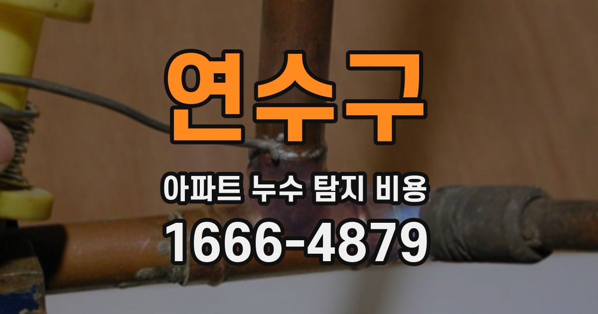 연수구 아파트 누수 탐지 비용