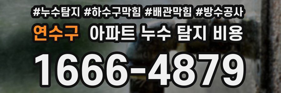 연수구 아파트 누수 탐지 비용