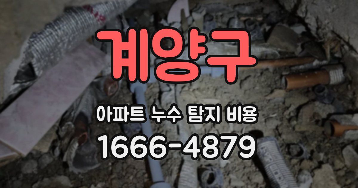 계양구 아파트 누수 탐지 비용