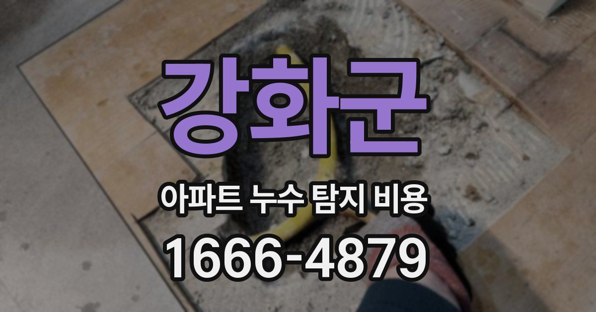 강화군 아파트 누수 탐지 비용