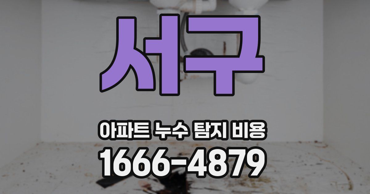 서구 아파트 누수 탐지 비용
