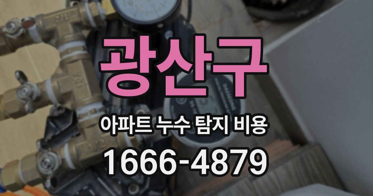 광산구 아파트 누수 탐지 비용