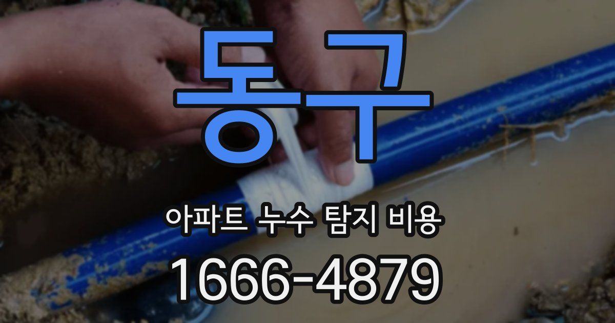 동구 아파트 누수 탐지 비용