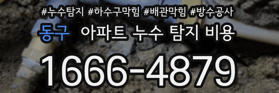 동구 아파트 누수 탐지 비용