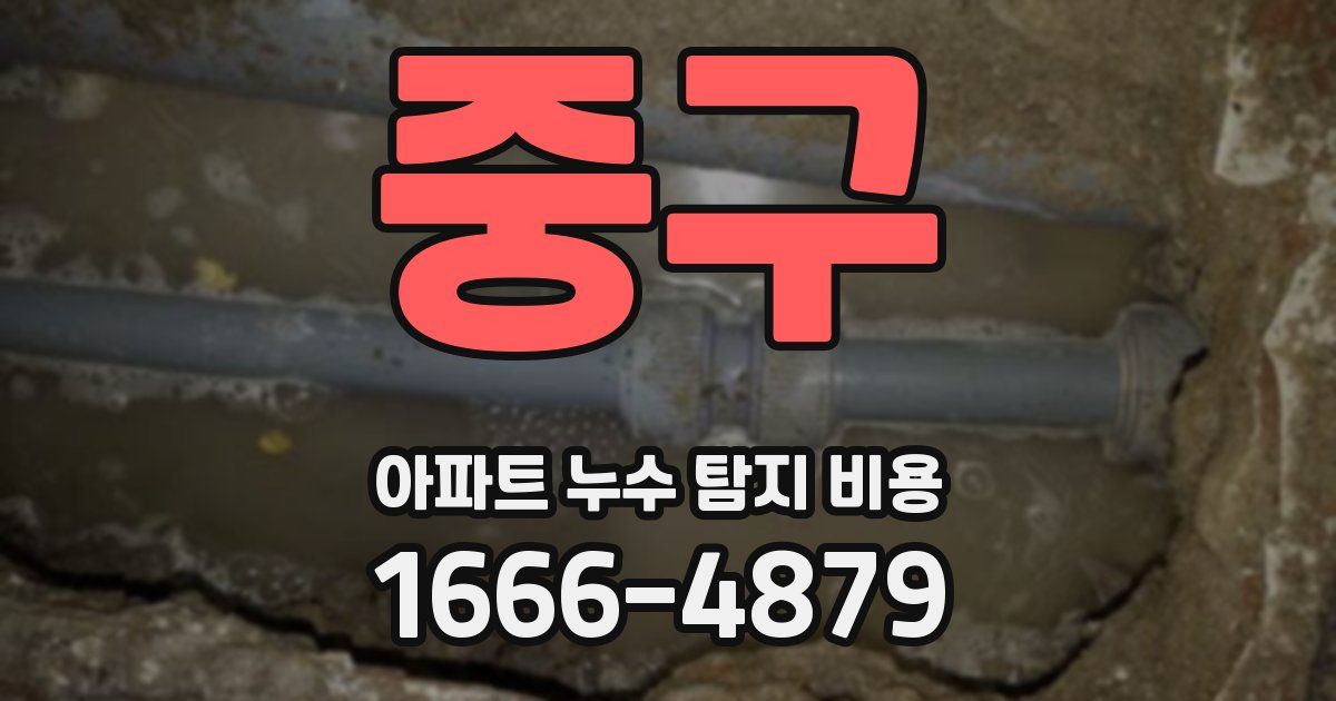 중구 아파트 누수 탐지 비용
