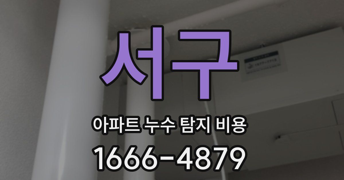 서구 아파트 누수 탐지 비용