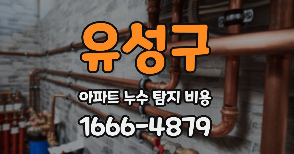 유성구 아파트 누수 탐지 비용