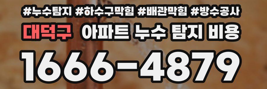 대덕구 아파트 누수 탐지 비용