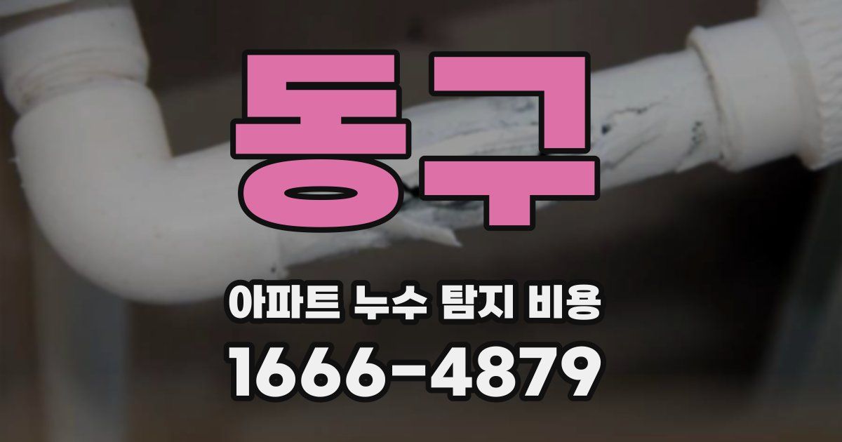 동구 아파트 누수 탐지 비용