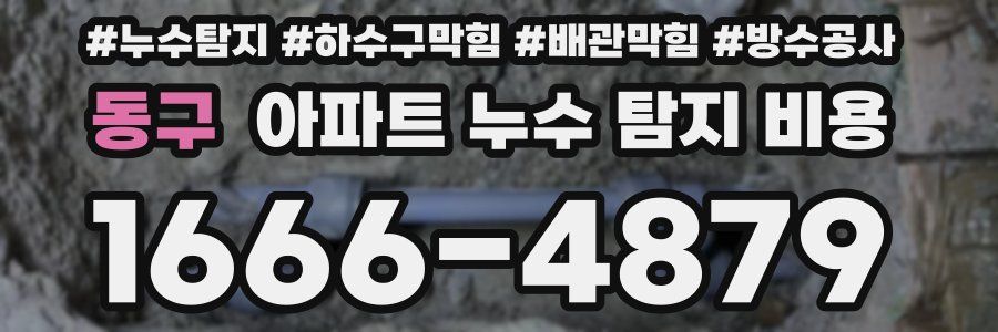 동구 아파트 누수 탐지 비용