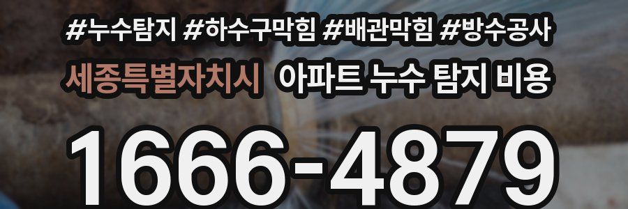 세종특별자치시 아파트 누수 탐지 비용