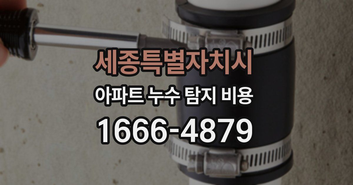 세종특별자치시 아파트 누수 탐지 비용