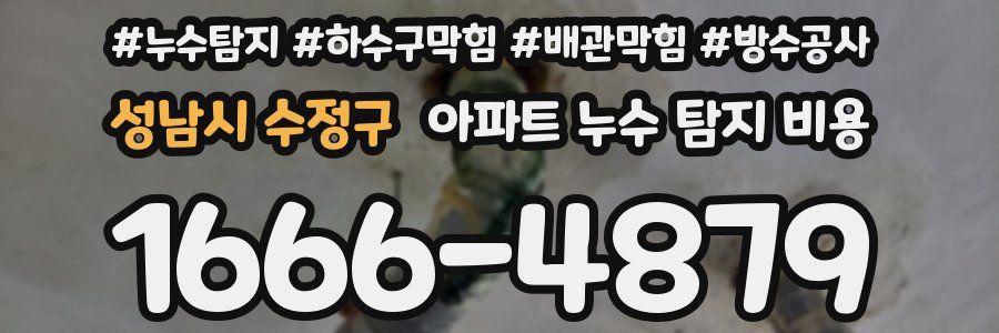성남시 수정구 아파트 누수 탐지 비용