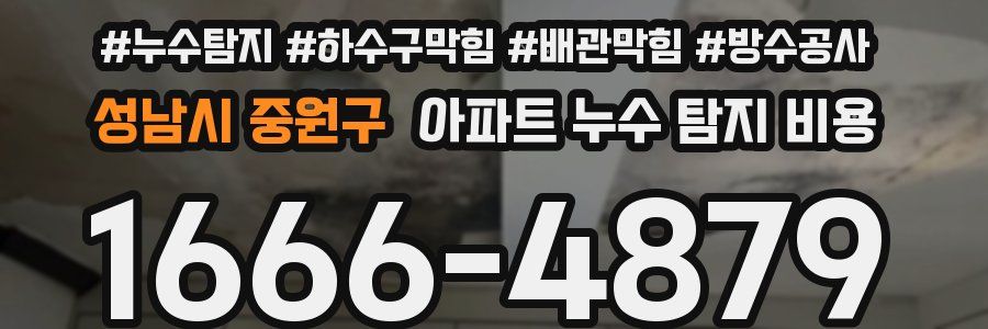 성남시 중원구 아파트 누수 탐지 비용