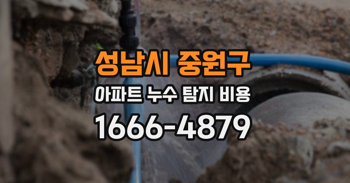 성남시 중원구 아파트 누수 탐지 비용
