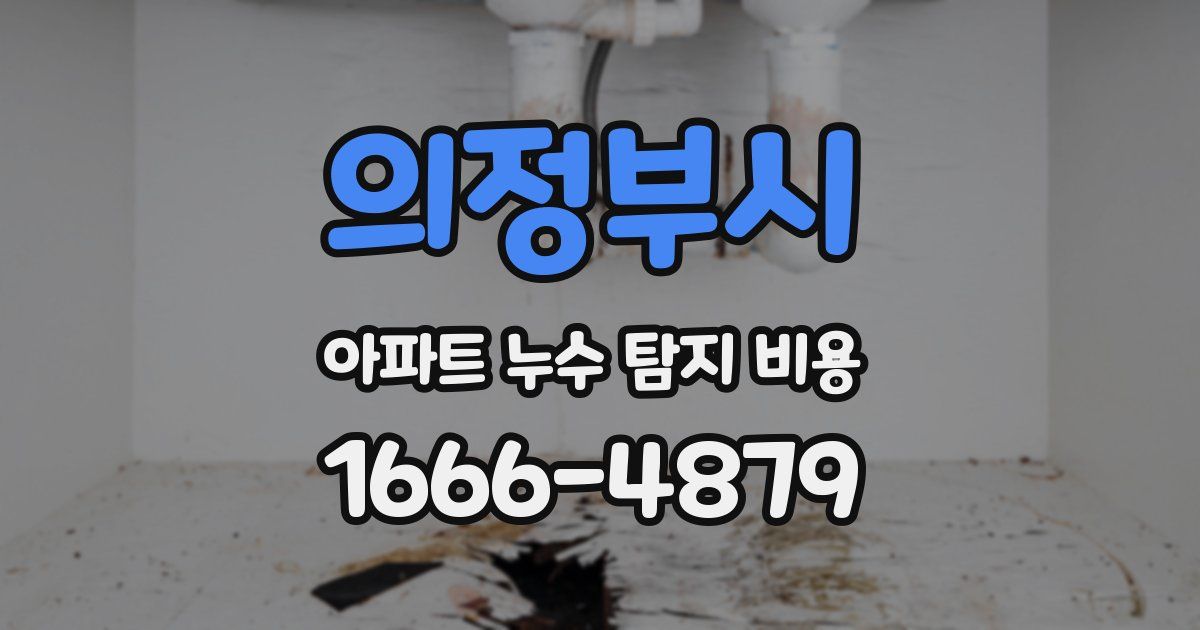 의정부시 아파트 누수 탐지 비용