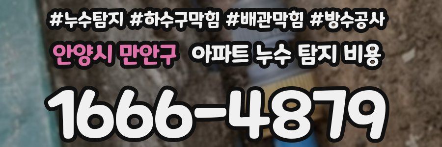 안양시 만안구 아파트 누수 탐지 비용