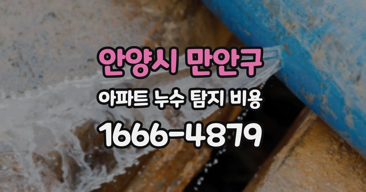 안양시 만안구 아파트 누수 탐지 비용