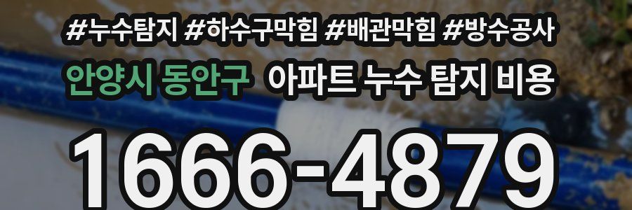 안양시 동안구 아파트 누수 탐지 비용