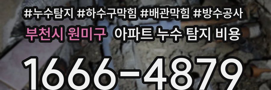 부천시 원미구 아파트 누수 탐지 비용