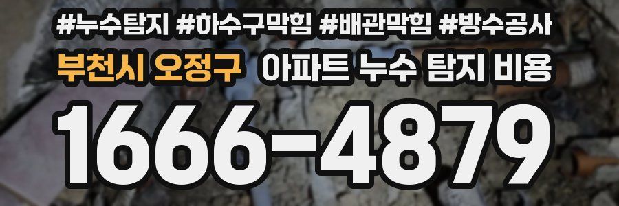 부천시 오정구 아파트 누수 탐지 비용