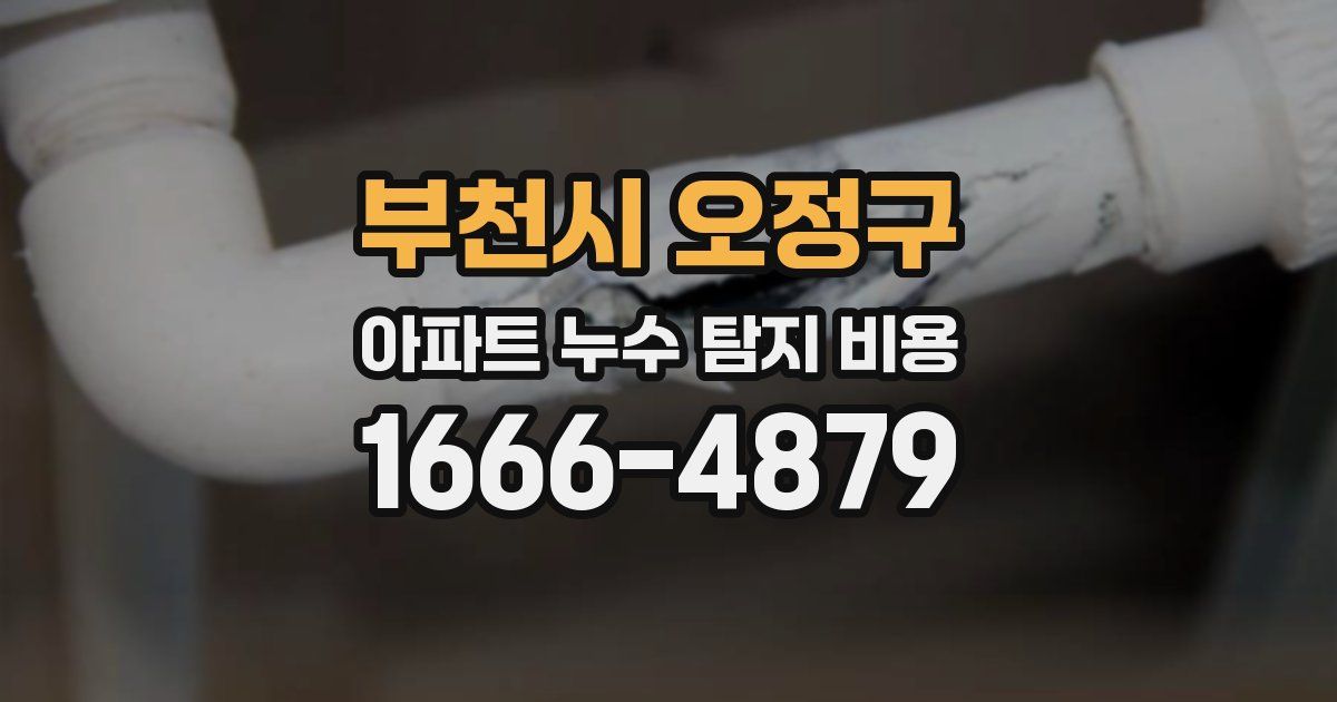 부천시 오정구 아파트 누수 탐지 비용