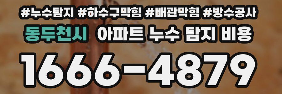 동두천시 아파트 누수 탐지 비용