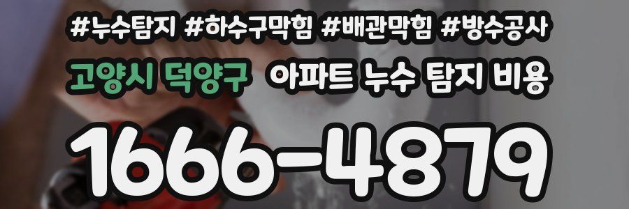 고양시 덕양구 아파트 누수 탐지 비용