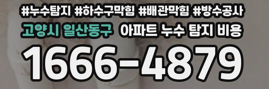고양시 일산동구 아파트 누수 탐지 비용